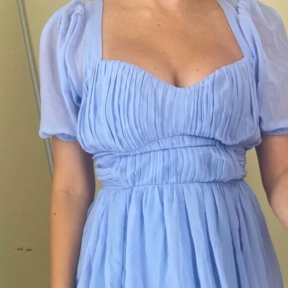 Emerson Ruched Puff Sleeve Mini Dress - Picture 2 of 6